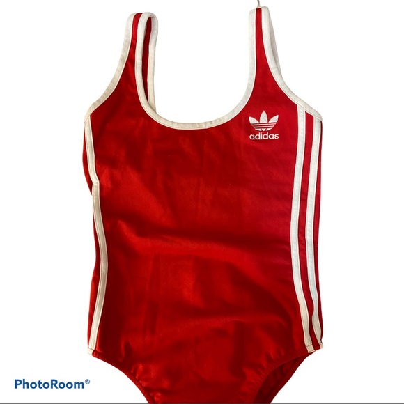 SOLD! Adidas three stripe red bodysuit - Picture 4 of 4